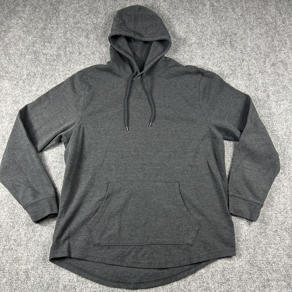 Levi's Hoodie Mens‎ XL Gray Pullover Kangaroo Pocket Curved Hem Solid Basic